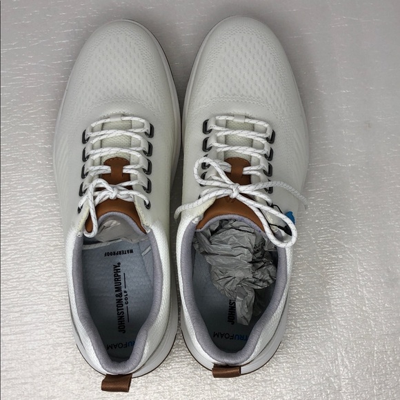 NEW Johnston & Murphy Golf Shoes Amherst GL1 Sport Hybrid White Coated Knit 10M - Picture 6 of 17